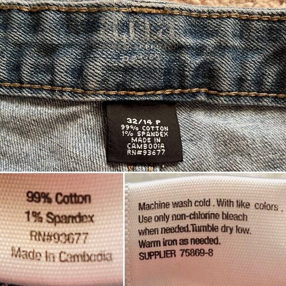 ANA A New Approach Womens Jean Denim Shorts Sz 32 14P Distressed Folded Hem - Picture 3 of 8